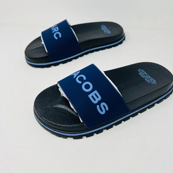 NEW! Marc Jacobs The Slide Navy Blue Casual Sandal Shoe - 8 - Picture 7 of 9